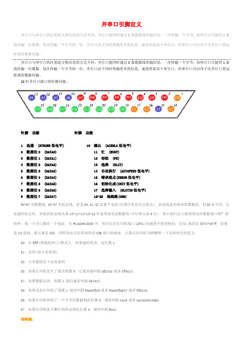 并串口引脚定义