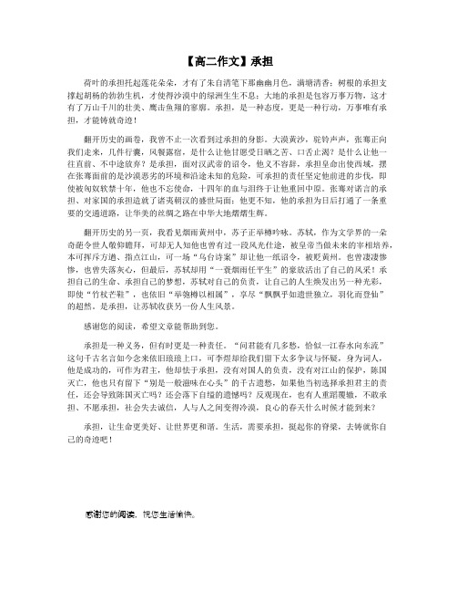 【高二作文】承担
