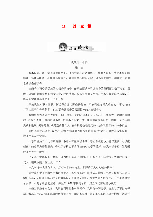 高中语文(实战演练+智慧阅读)3.11 拣麦穗(含解析)粤教版必修1