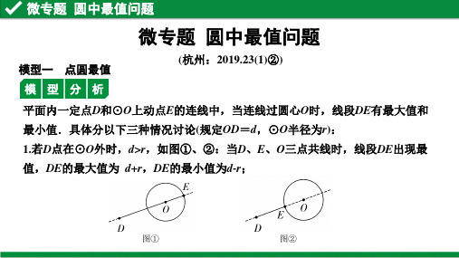 2020年浙江数学中考复习第六单元圆之微专题  圆中最值问题