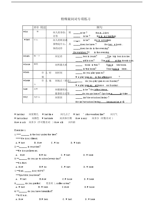 (完整版)特殊疑问词讲解及练习.doc