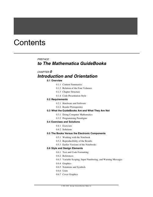 Contents PREFACE to The Mathematica GuideBooks