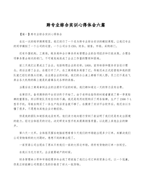 跨专业综合实训心得体会六篇