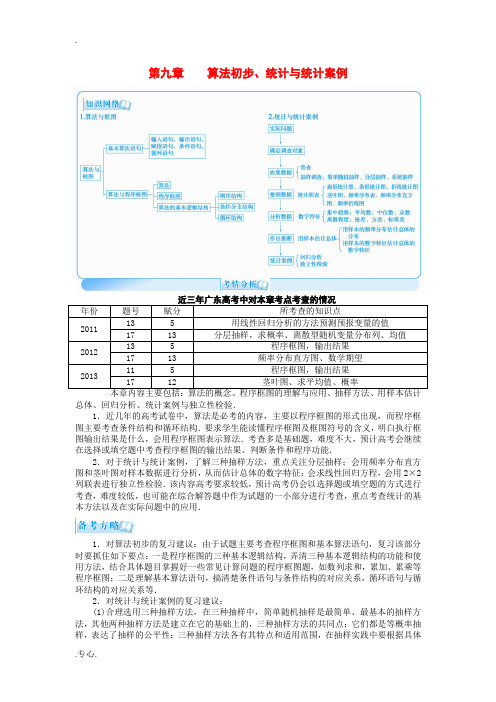 2015届高考数学总复习 基础知识名师讲义 第九章 第一节算法的概念与程序框图 理