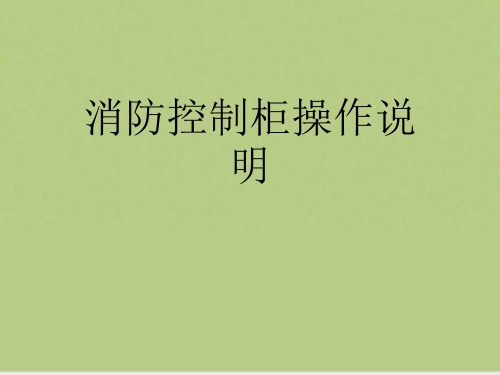 消防控制柜操作说明资料