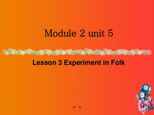 北师大版高中英语 Module 2 unit 5 lesson 3 Experiment in Folk教学课件 (共16张PPT)