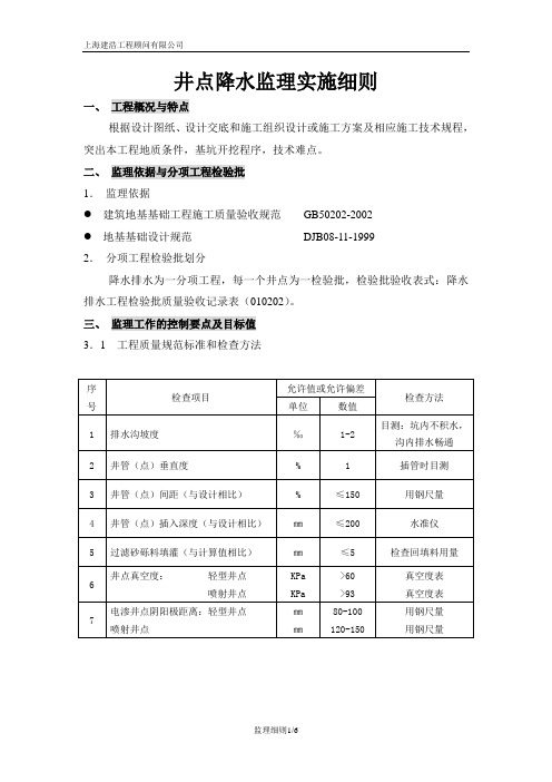 井点降水监理实施细则-新版(04.8.30)