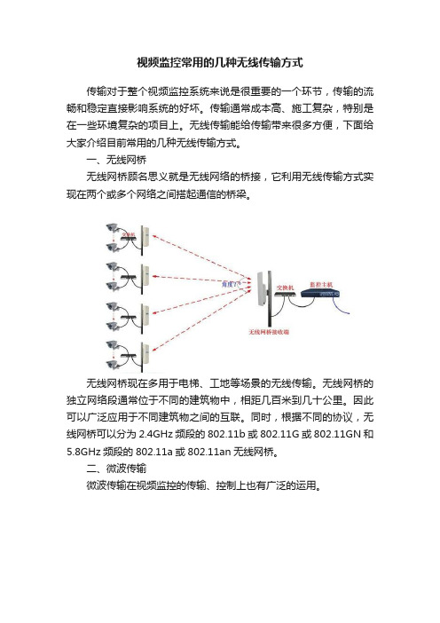 视频监控常用的几种无线传输方式