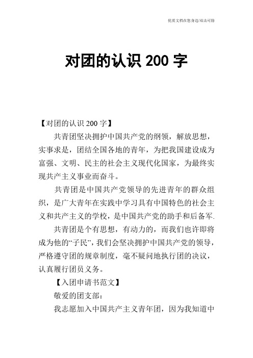 对团的认识200字