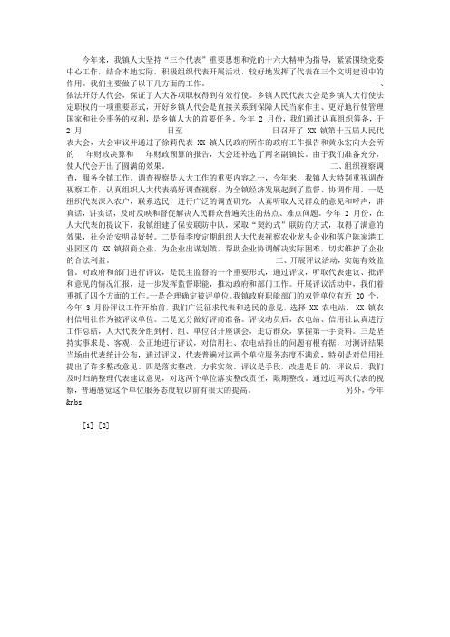 2019镇人大工作总结报告【精选】