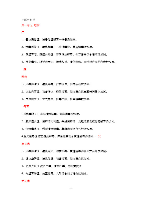 中医外科学总结