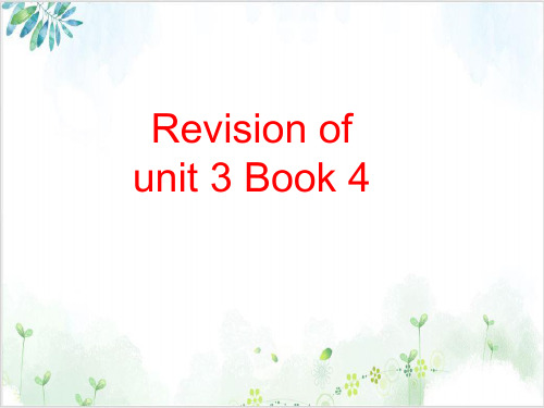 译林英语模块四Unit3Revision  PPT课堂课件(19页)