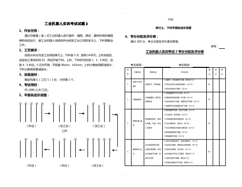工业机器人实训考试试题2---含参考程序