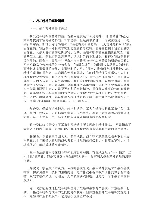 最新 战斗精神的理论阐释-精品