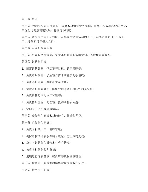 木材销售公司管理制度