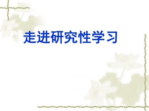 走进研究性学习分析ppt课件
