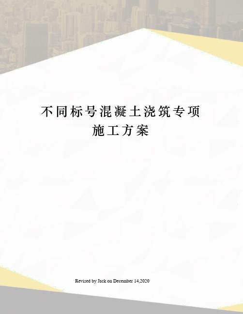 不同标号混凝土浇筑专项施工方案
