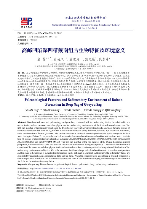 高邮凹陷深凹带戴南组古生物特征及环境意义
