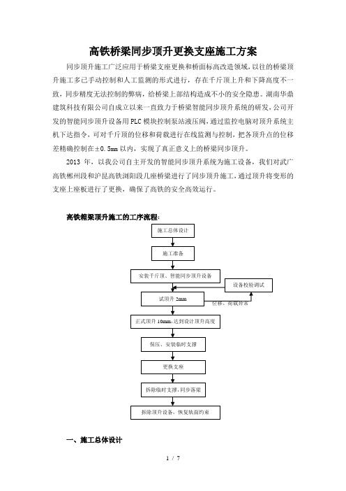 高铁箱梁顶升支座调整施工方案总结