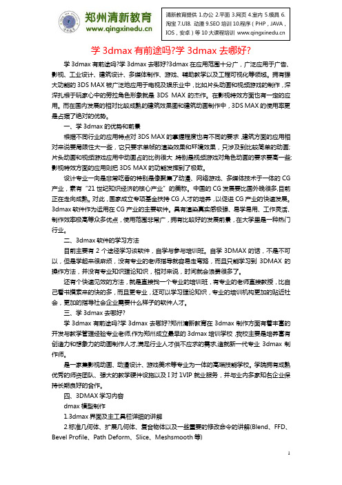 学3dmax有前途吗学3dmax去哪好
