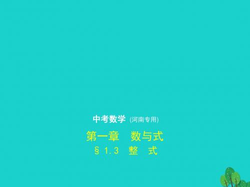 2019年中考数学一轮复习第一章数与式1.3整式试卷部分课件
