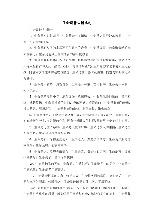 最新-生命是什么排比句 精品