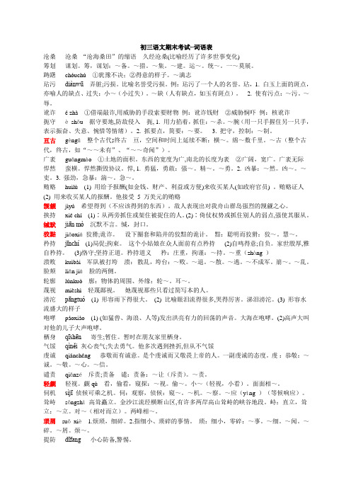 中考语文初三应知应会的词语表