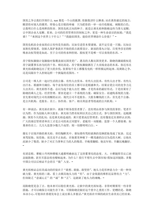 国美之争让我们学到什么