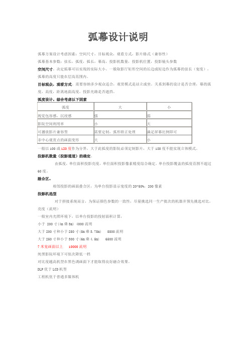 弧幕设计说明