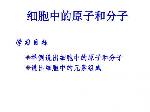 高一生物细胞中的原子和分子