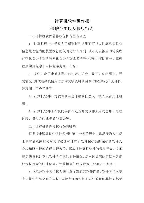 计算机软件著作权保护范围