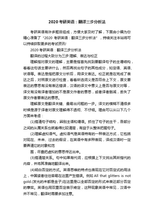 2020考研英语：翻译三步分析法