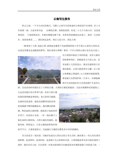云南写生实习报告.doc