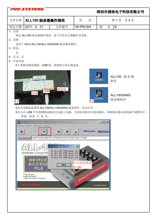 WI-PM-004ALL100烧录器操作规范