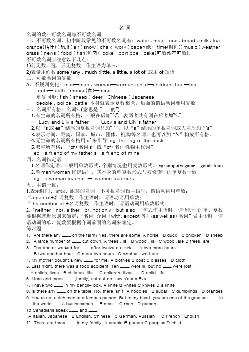 名词和名词所有格