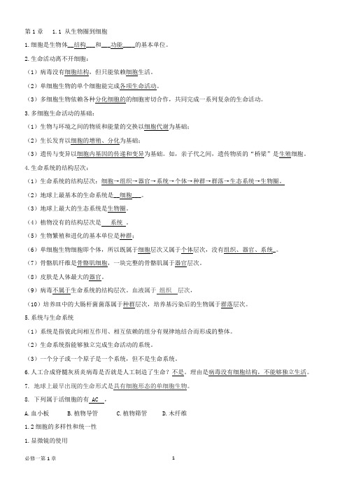 必修一第1章基础知识过关
