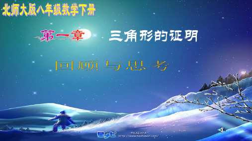 新北师大版八年级数学下册《一章 三角形的证明  回顾与思考》课件_4