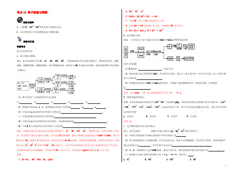 高考化学一轮复习（第一辑）考点13 离子检验与推断（含解析）