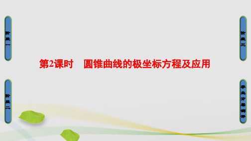 高中数学4.2曲线的极坐标方程2曲线的极坐标方程的意义2圆锥曲线的极坐标方程及应用课件苏教版选修4-4