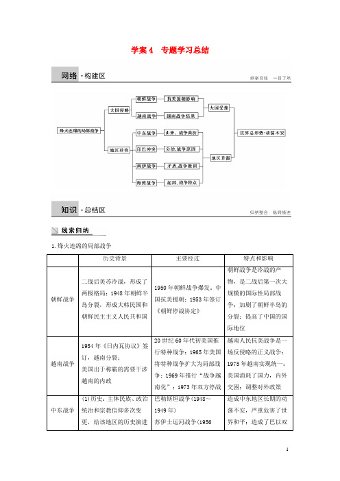 新高中历史专题五烽火连绵的局部战争学案人民版选修3