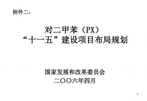 对二甲苯PX十一五建设项目布局规划