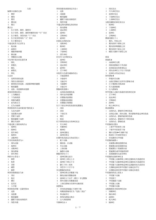 局部解剖学选择题(有答案)