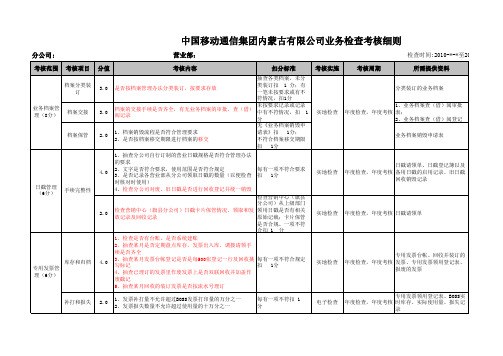 通信公司业务检查考核细则