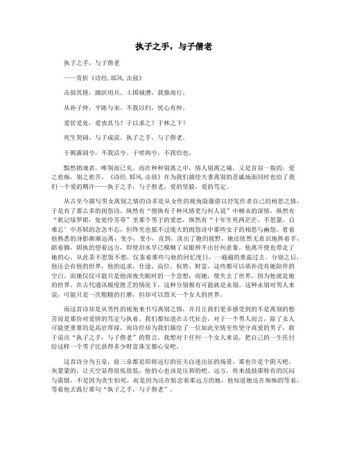 执子之手,与子偕老