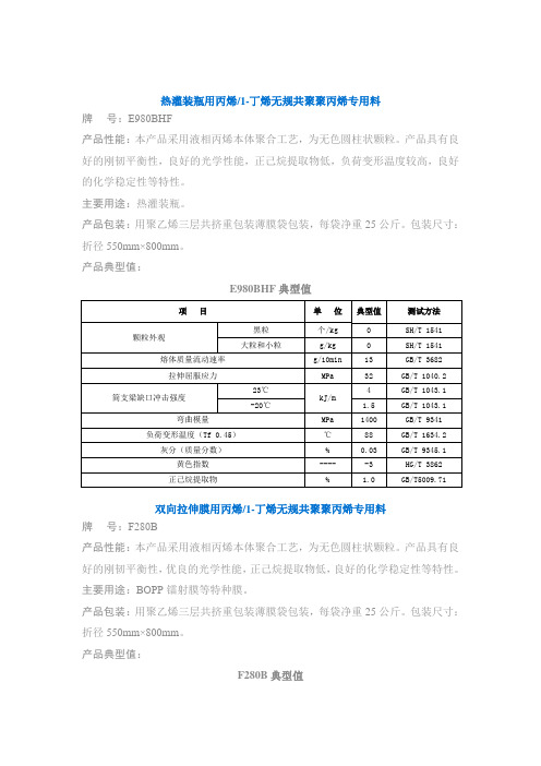 上海石化PP新牌号