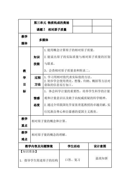 人教2011初中化学九年级上册《第三单元 物质构成的奥秘 课题2 原子的结构 相对原子质量》_41