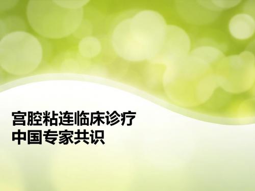 宫腔粘连临床诊疗中国专家共识