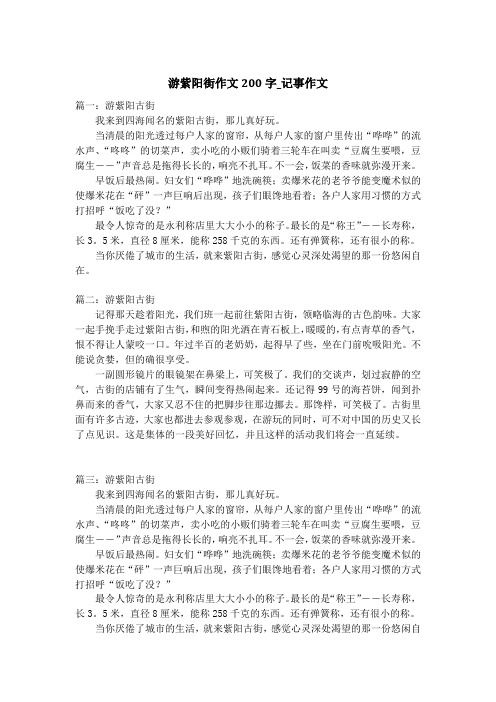 游紫阳街作文200字_记事作文