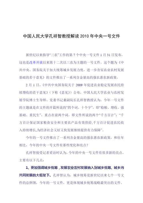 一号文件解读