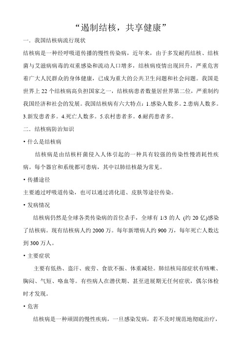 结核病宣传资料